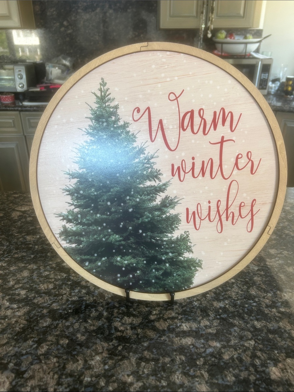 ASHLAND ROUND WARM WINTER WISHES WALL DECOR NWT
